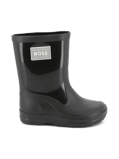 Bosswear Babies' Logo-patch Rain Boots In Gray