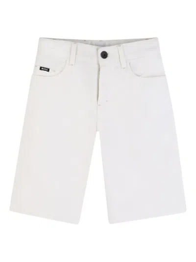 Bosswear Kids' Logo-patch Shorts In White