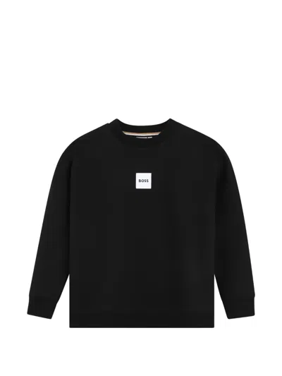 Bosswear Kids' Logo-patch Sweatshirt In Black