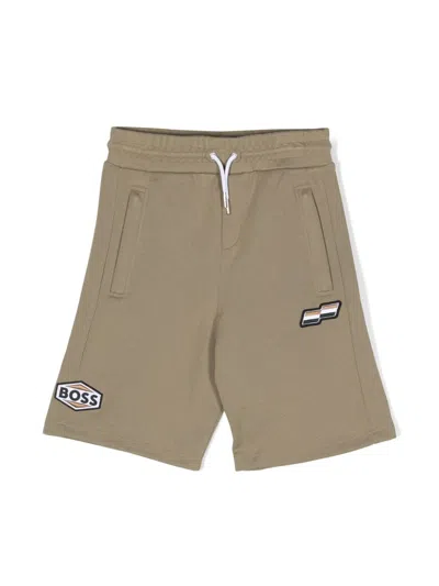 Bosswear Kids' Logo-patches Drawstring-waist Shorts In Green