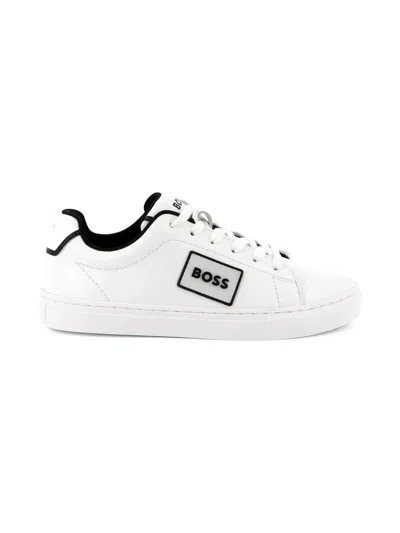 Bosswear Kids' Logo-plaque Sneakers In White