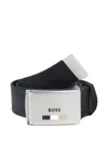 Bosswear Logo Plaque Webbing Belt In Black