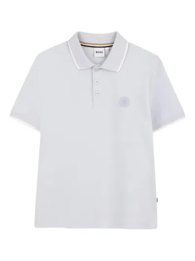 Bosswear Kids' Logo Polo Shirt In Gray