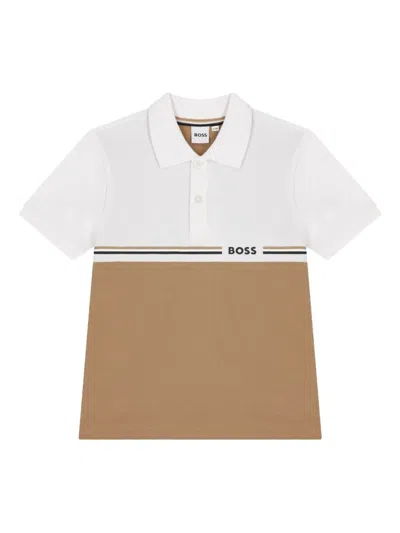Bosswear Kids' Logo Polo Shirt In White