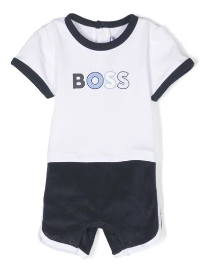 Bosswear Logo-print Babygrow Set In Blue