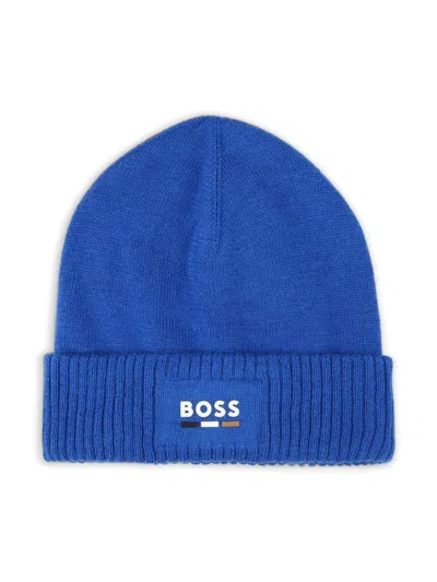 Bosswear Babies' Logo-print Beanie In Blue