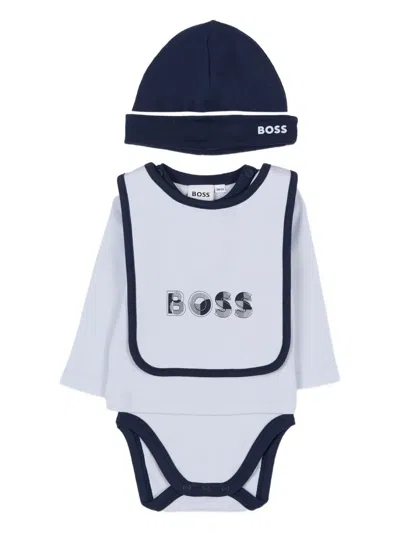 Bosswear Babies' Logo Bodysuit Set In Blue
