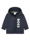 Bosswear Logo-print Cotton-blend Hoodie In Blue
