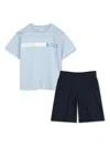Bosswear Logo-print Cotton Pajamas Set In Blue