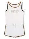 Bosswear Logo-print Cotton Playsuit In White