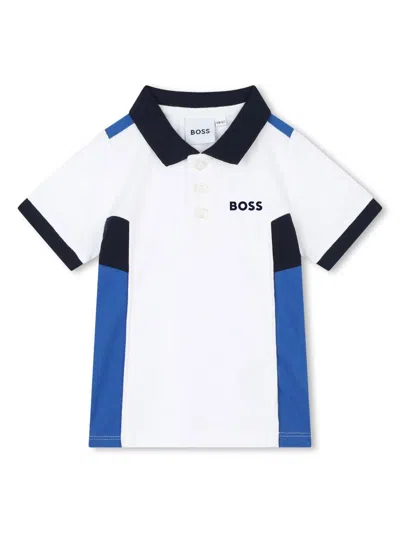 Bosswear Babies' Logo-print Cotton Polo Shirt In White