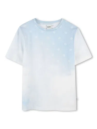 Bosswear Kids' Logo-print Cotton T-shirt In Blue