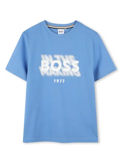 Bosswear Kids' Logo-print Cotton T-shirt In Brown