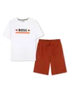 Bosswear T-shirt-set Mit Logo-print In Weiss