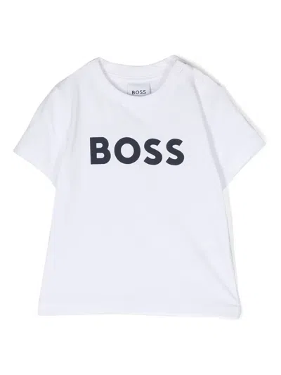 Bosswear Babies' Logo-print Cotton T-shirt In White