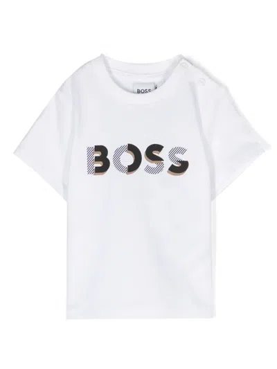 Bosswear Babies' Logo-print Cotton T-shirt In White