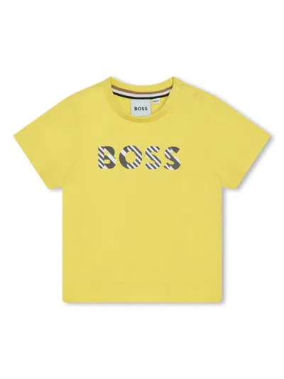 Bosswear Babies' Logo-print Cotton T-shirt In Yellow