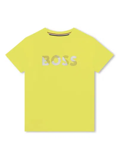 Bosswear Kids' Logo-print Cotton T-shirt In Yellow