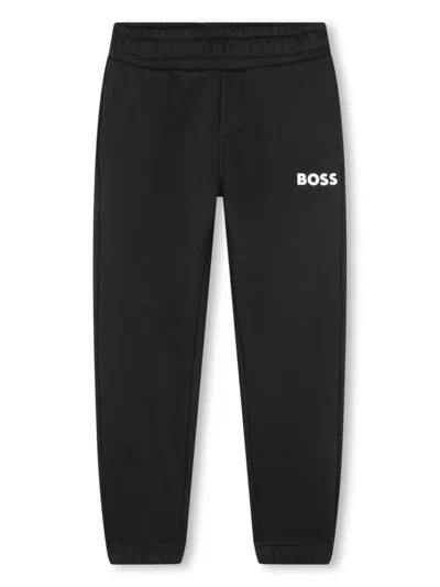 Bosswear Kids' Logo-print Cotton Track Pants In Black