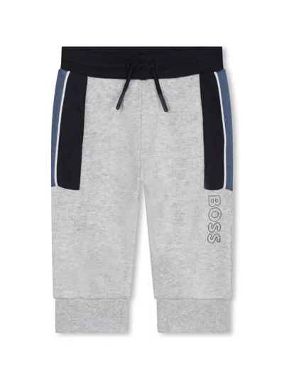 Bosswear Babies' Logo-print Drawstring Track Pants In Grey