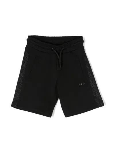 Bosswear Kids' Logo-print Drawstring-waist Shorts In Black