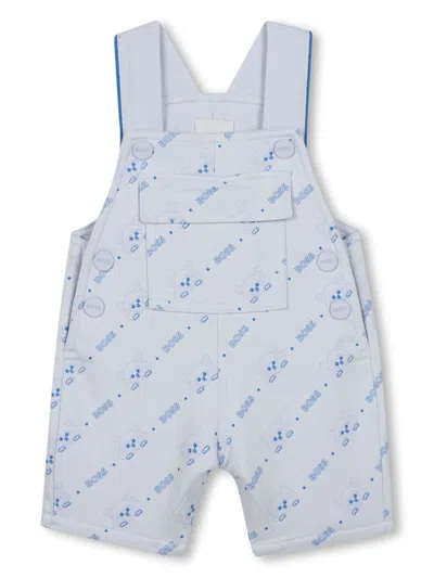 Bosswear Babies' Logo-print Dungarees In Blue
