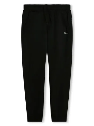 Bosswear Kids' Logo-print Fleece Track Pants In Black
