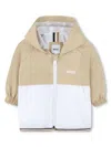 Bosswear Logo-print Hooded Windbreaker In Neutrals