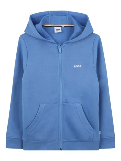 Bosswear Logo-print Hoodie In 蓝色