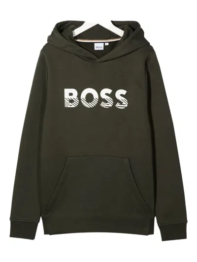 Bosswear Logo-print Hoodie In Green