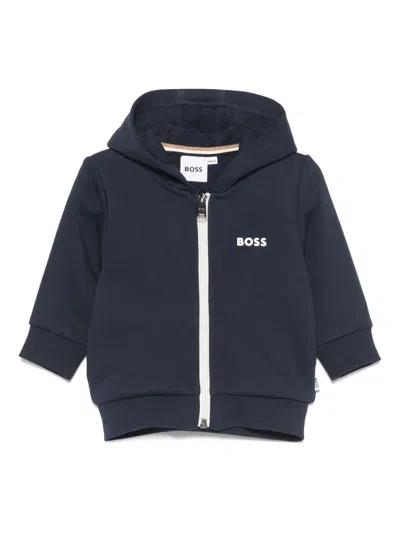 Bosswear Babies' Logo-print Hoodie In Blue