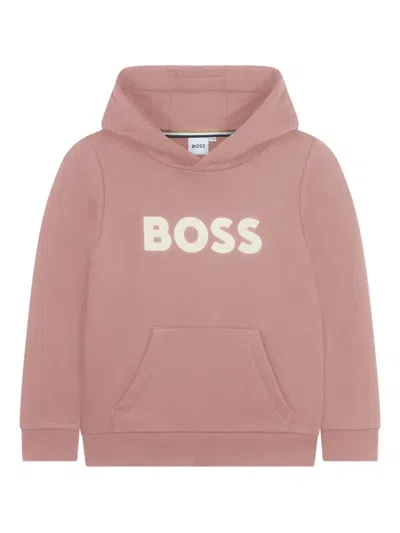 Bosswear Kids' Logo-print Hoodie In Pink