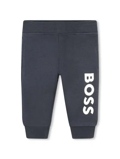 Bosswear Babies' Logo-print Jersey Tracksuit Bottom In Blue