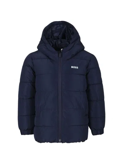 Bosswear Kids' Logo-print Padded Jacket In Blue