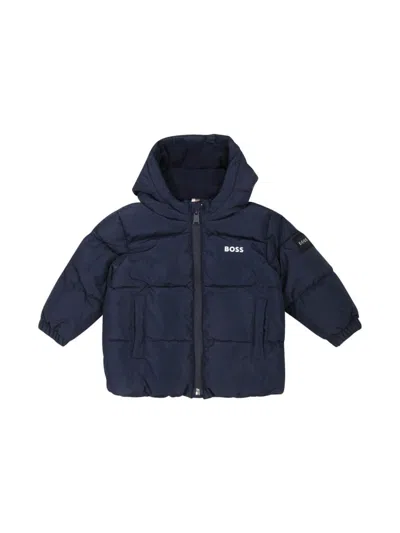 Bosswear Babies' Logo-print Padded Jacket In Blue