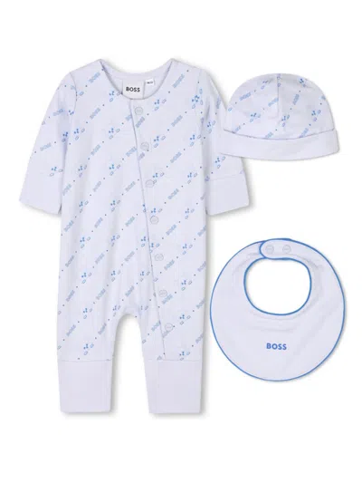 Bosswear Babies' Logo-print Pajama Set In White