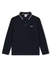 Bosswear Logo-print Piqué-weave Polo Shirt In Blue