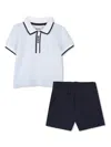 Bosswear Logo-print Polo And Shorts Set In Blue
