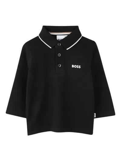 Bosswear Babies' Logo-print Polo Shirt In Black