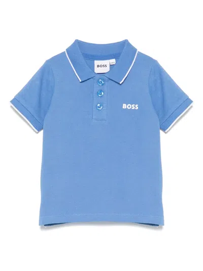Bosswear Babies' Logo-print Polo Shirt In Blue