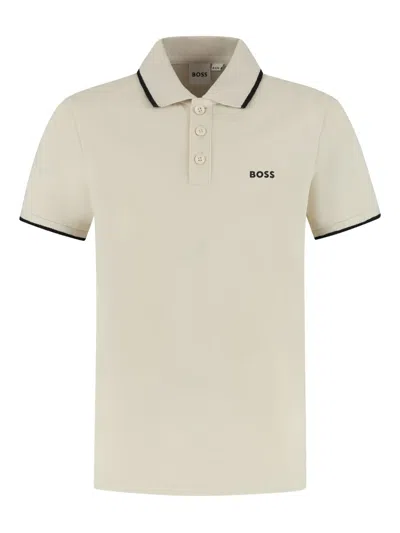Bosswear Logo-print Polo Shirt In Neutral