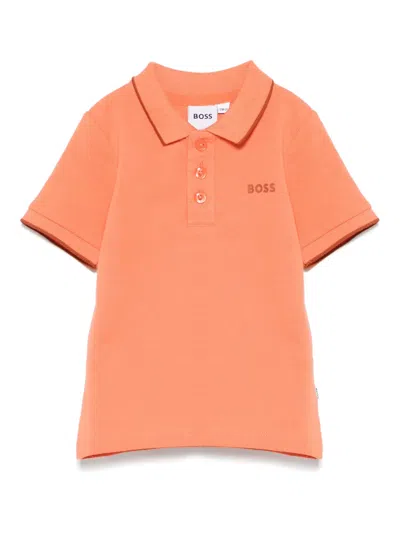Bosswear Babies' Logo-print Polo Shirt In Orange