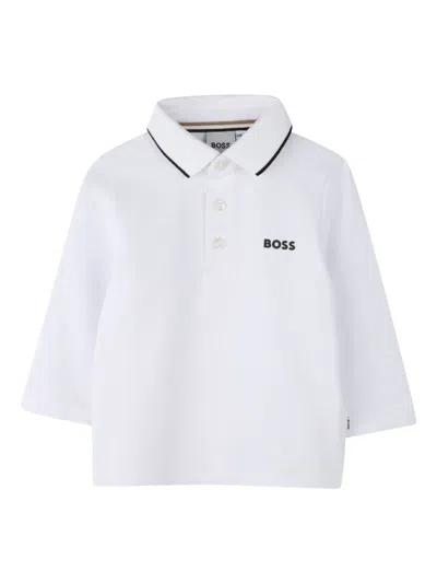 Bosswear Babies' Logo-print Polo Shirt In White