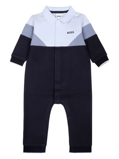 Bosswear Babies' Logo-print Romper In Blue