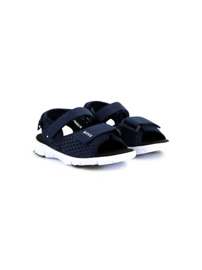 Bosswear Kids' Logo-print Sandals In Blue
