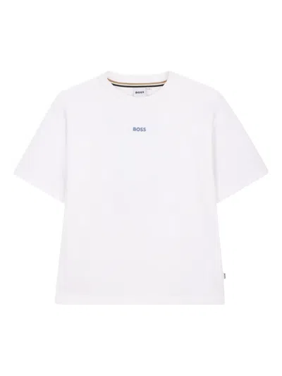 Bosswear Kids' Logo-print Short-sleeve T-shirt In White