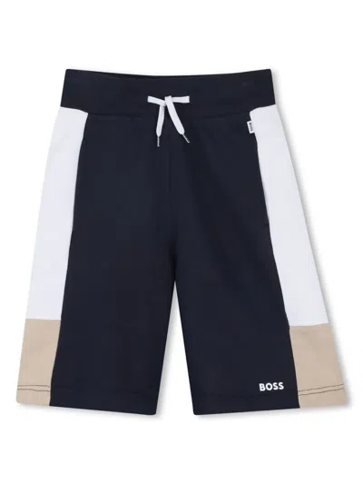 Bosswear Kids' Logo-print Shorts In Blue