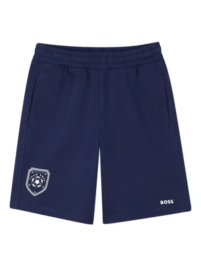 Bosswear Kids' Logo-print Shorts In Blue