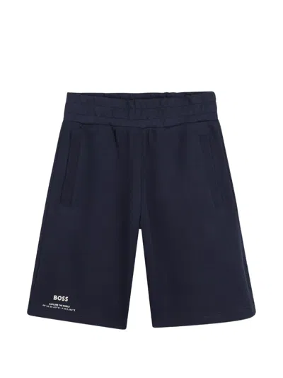 Bosswear Kids' Logo-print Shorts In Blue