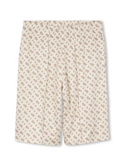 Bosswear Kids' Logo-print Shorts In Neutrals